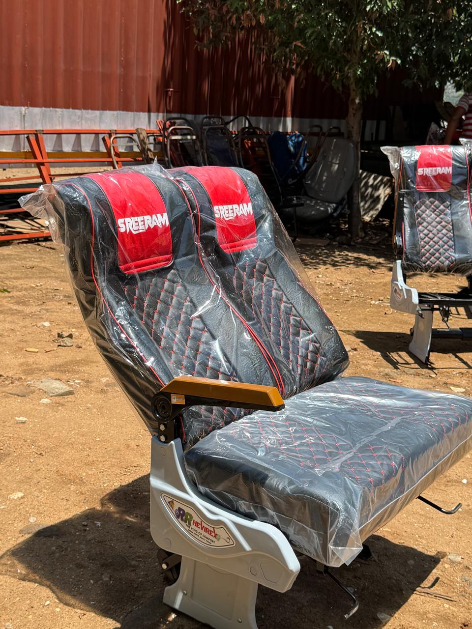 RR Hevirex bus seat interior fabric finish — OEM transit seat manufacturer Tamil Nadu India